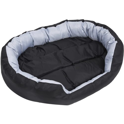 vidaXL Dvostrani perivi jastuk za pse sivo-crni 110 x 80 x 23 cm Cene