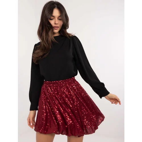 Italy Moda Skirt-MI-SD-271360.74-burgundy