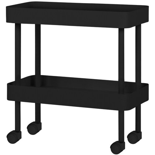 noo.ma Crni metalni regal na kotačima 60x62x30 cm Nolle &ndash; Cijene