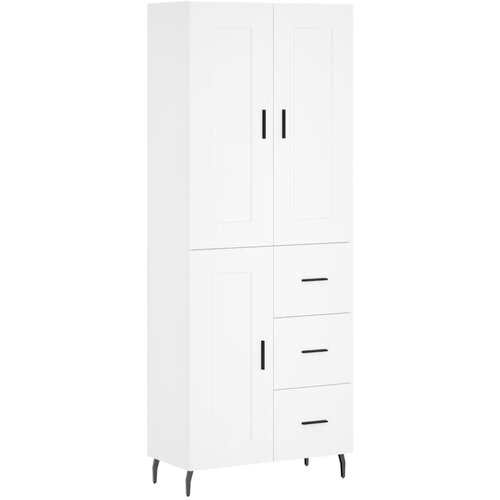  Visoka komoda bijela 69,5x34x180 cm konstruirano drvo Slike