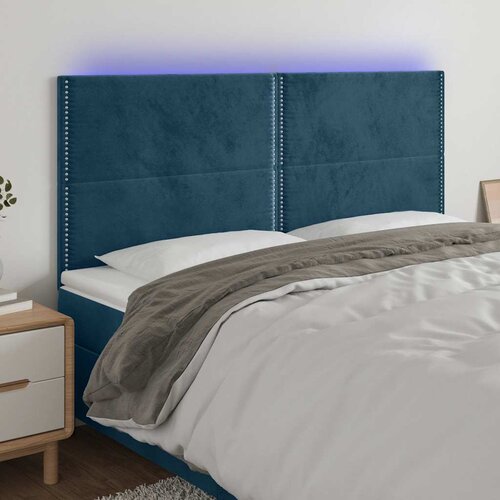  LED uzglavlje tamnoplavo 200x5x118/128 cm od tkanine Cijene