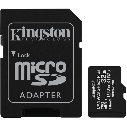 Kingston Spominska kartica CANVAS SELECT Plus microSD HC 32GB C10 UHS-I adapter (SDCS2/32GB)
