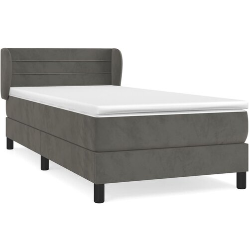 Maison Chic Box spring postelja - Vzmetna postelja z vzmetnico temno siv 90x190 cm žamet SL14137, (21901660) Cene