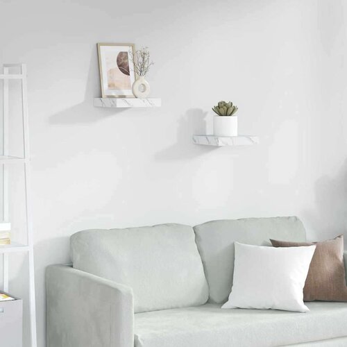  Polica na zidu Zidne 2 pcs Bijeli mramor 23 x 23 5 x 4 cm Cijene