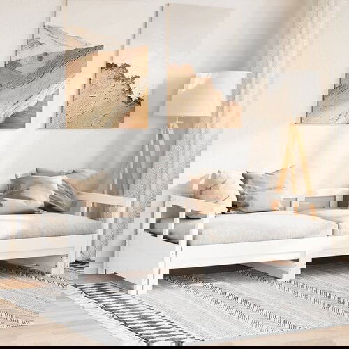 VidaXL Izvlečna postelja brez vzmetnice bela 80x200 cm trdna borovina Slike