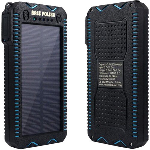 Bass_Polska BASS POLSKA solarni 2x USB powerbank 10000mAh + LED svetilka Cene
