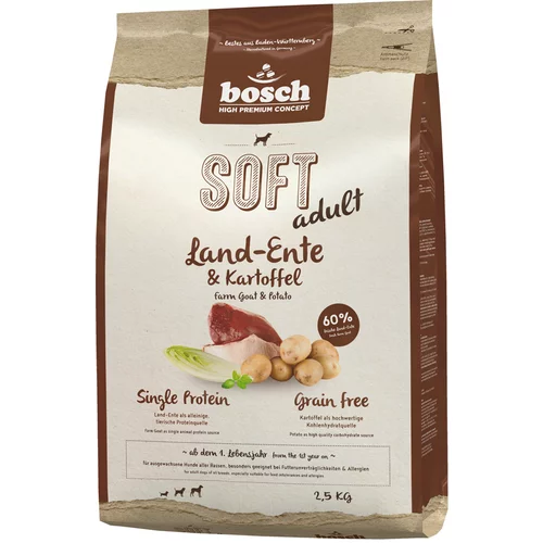 Bosch Probno pakiranje: Soft 2 vrste po povoljnoj cijeni - 2 x 2,5 kg (Chicken & Banana & Duck & Potato)