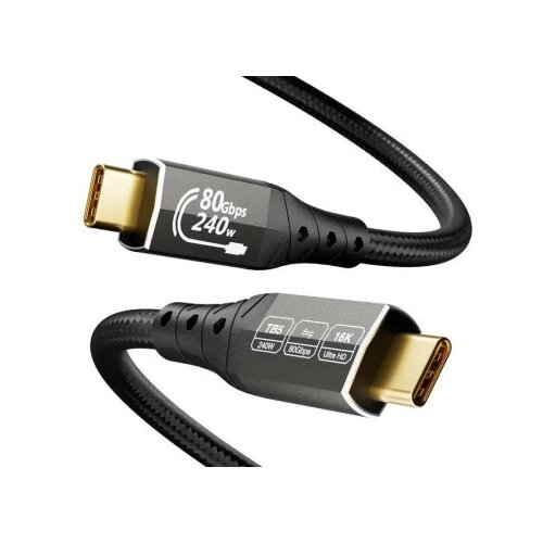 E-green Kabl USB4 V2.0 USB C-CM/M Thunderbolt 5/4, 80Gbps/PD 16K@60Hz 8K@120Hz, 2m, crni Cene