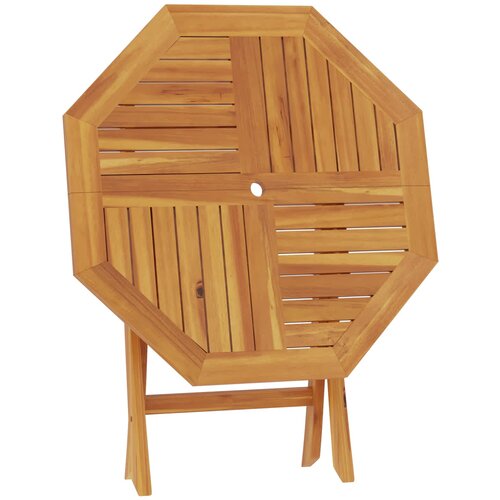  Preklopni vrtni stol Prirodna 90 x 90 x 75 cm Čvrsto teak drvo Slike