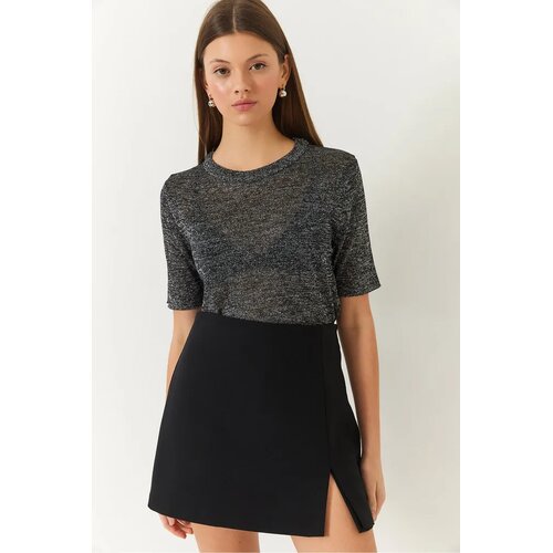 Bianco Lucci Ženska majica kratkih rukava 60261443, Okrugli izrez, Crna Slike