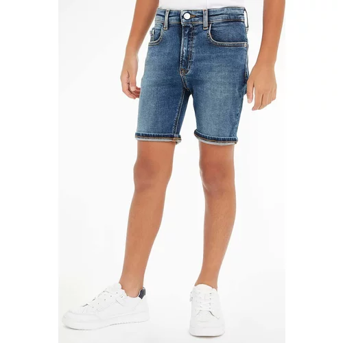 Calvin Klein Jeans Otroške kratke hlače iz jeansa mornarsko modra barva