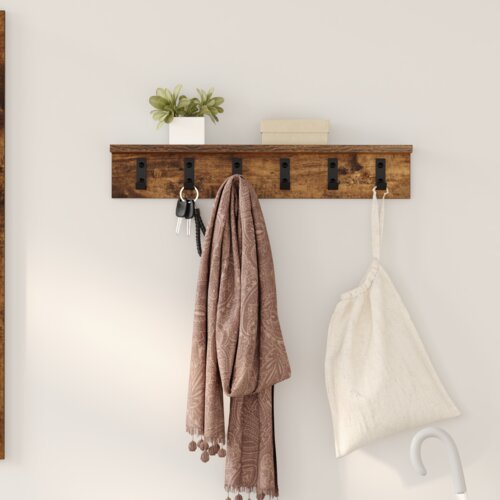 vidaXL Vješalica za kapute na zidu Dimljeni hrast 60 x 10.5 x 10.5 cm Cijene