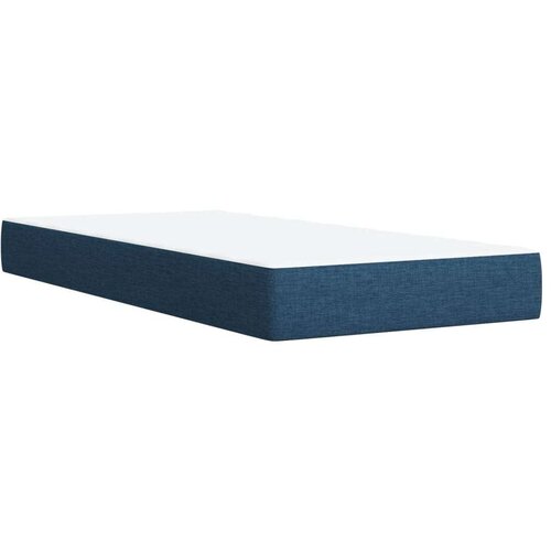 VidaXL Krevet s oprugama i madracem plavi 100 x 200 cm od tkanine Slike