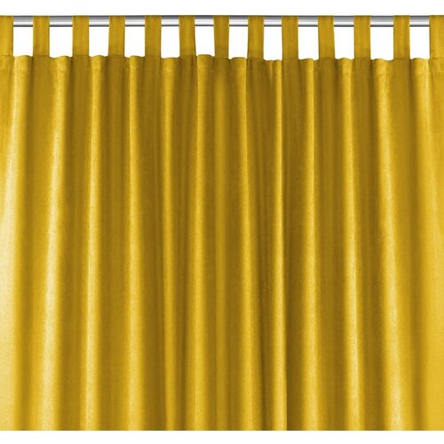  Curtain MILANA color mustard style classic 10cm tab tops chenille 220x175 HOMEDE Cene