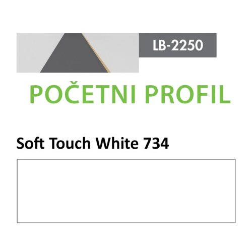AGT profil Zidni MDF Početni LB-2250-A Soft Touch White (734) 2800x115x12mm ( 026-092 ) Cene