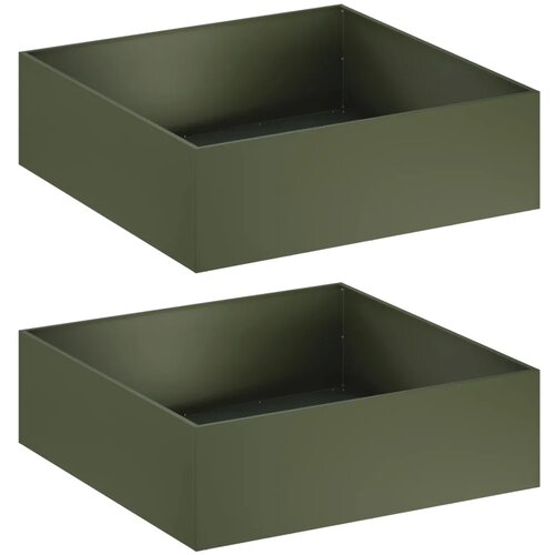  Vrtna saksija 2 kom. Maslinastozelena 100 x 100 x 30 cm - Maslinastozelena 100 x 100 x 30 cm 2 Slike