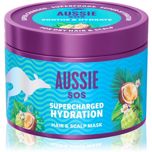Aussie SOS Supercharged Hydration umirujuća hidratantna maska za kosu i vlasi&amp;scaron;te 500 ml Slike