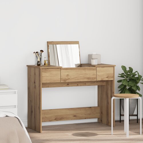 vidaXL toaletni stol s ogledalom obrtnički hrast 100x45x76 cm Cijene