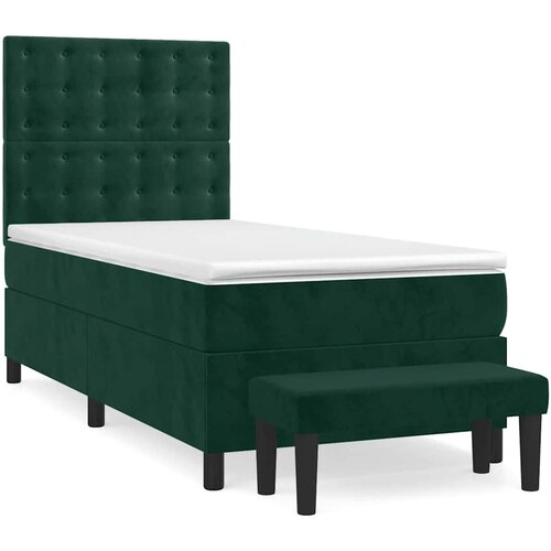 Box spring krevet s madracem tamnozeleni 90x200 cm bar&amp;scaron;unasti Slike