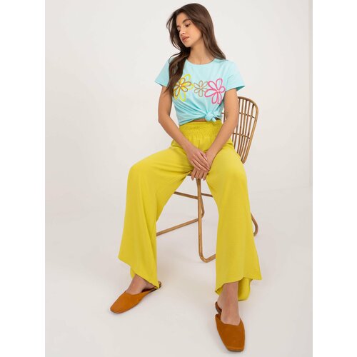 Fashion Hunters Dark yellow high-waisted Swedish trousers Slike