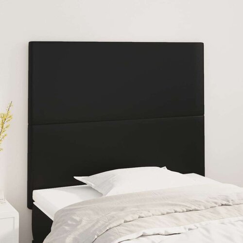  Posteljno vzglavje 2 kosa črno 90x5x78/88 cm umetno usnje, (20793035) Slike