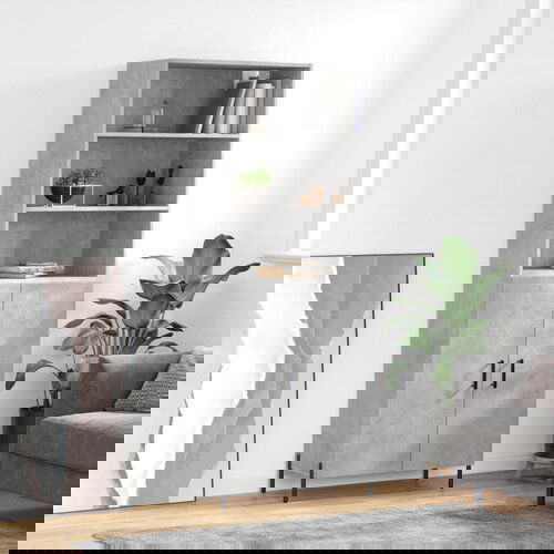 VidaXL Visoka komoda siva betona 69 5x34x180 cm od konstruiranog drva Slike