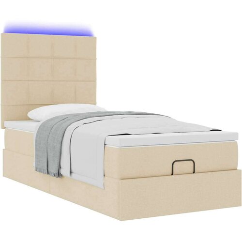 VidaXL otomanski okvir kreveta s madraca krem 100x200cm od tkanine Slike