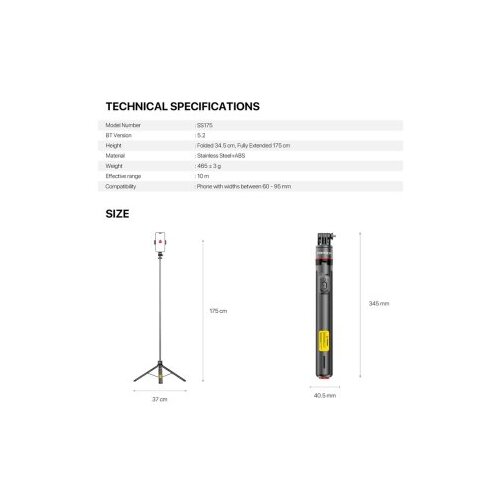 Fantech Selfie stick SS175 selfi stap crni Slike