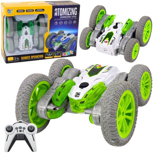  Remote Controlled Stunt Car RC Lights Smoke Drift 360° Green Cene