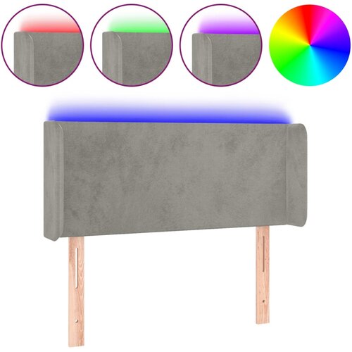 Maison Chic led posteljno vzglavje - vzglavna omarica - nočna omarica svetlo sivo 83x16x78/88 cm žamet, (21708658) Slike