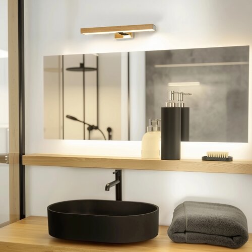  Brilagi-LED Kupatilsko osvetljenje za ogledalo WOODY MIRROR LED/8W/230V IP44 hrast/hrom Slike