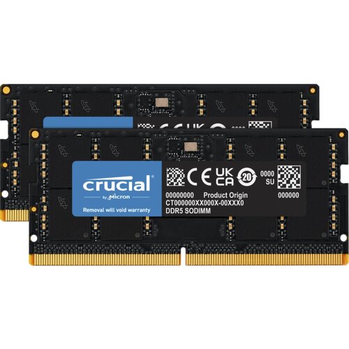 Crucial DDR5-4800 Kit 64GB 2x32GB SODIMM CL40 (16Gbit) Slike