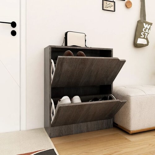 VidaXL Omarica za čevlje z 2 vrati siva sonoma hrast 59x24x74 cm Slike