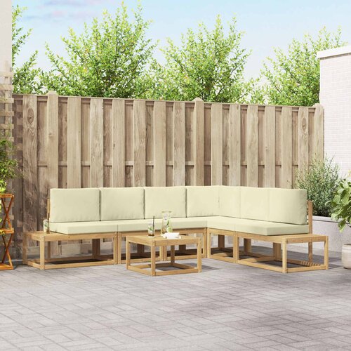  Set vanjskih sofa 5 Komad Bijela i krem Poliester Cijene