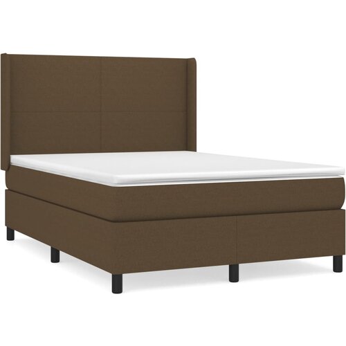 vidaXL Box spring postelja z vzmetnico temno rjava 140x200 cm blago, (20902134) Cene