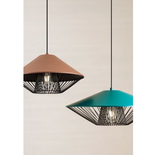  Redo 01-3006 - Visilica na sajli GRILL 1xE27/42W/230V prečnik 39,6 cm crna/tirkizna Slike