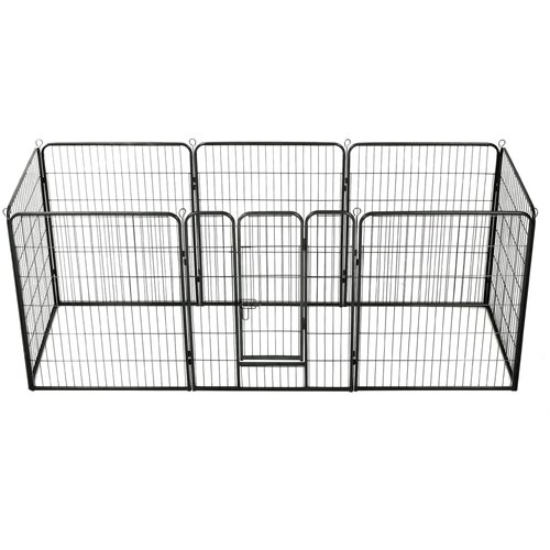 vidaXL Ograda za pse z 8 jeklenimi paneli 80x100 cm črne barve Cene