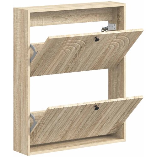  Ormar za cipele na zidu ALKMAAR 71 x 17 x 86 cm Hrast sonoma Slike