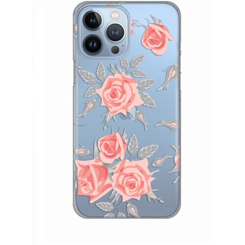 Maska Silikonska Print Skin za iPhone 13 Pro Max Elegant Roses Slike