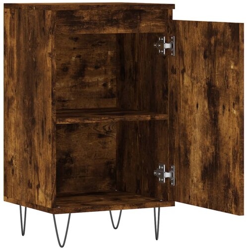  Komoda boja dimljenog hrasta 40 x 35 x 70 cm konstruirano drvo Bijela Slike