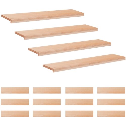 Step treads 16 kom. 120 x 25 x 2 cm Prirodna Čvrsto drvo bukve Cijene