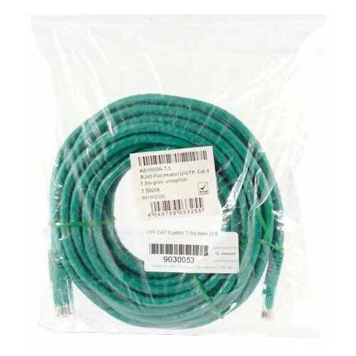 Efb utp CAT.6 patch 7,5m zelen K8100GN.7,5 Slike