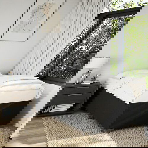 Furnova posteljni okvir brez vzmetnice Črna 90x190cm Tkanina, (21937038) Slike