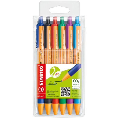 Stabilo Izvlečni kemični svinčnik pointball, plastični etui 6, (21655983) Slike