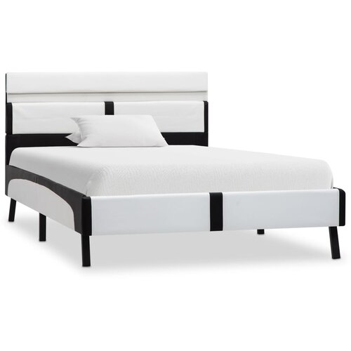  Okvir za krevet od umjetne kože LED bijelo-crni 90 x 200 cm Slike
