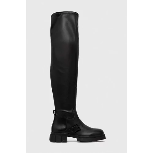 Tommy Hilfiger Elegantni škornji STRETCH MONOCHROMATIC LONGBOOT ženski, črna barva, FW0FW07611