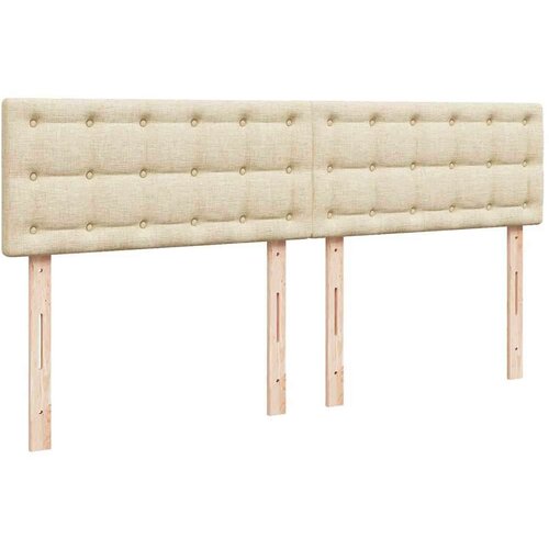 VidaXL Otomanski krevet s madracem krem 160x200 cm od tkanine Slike