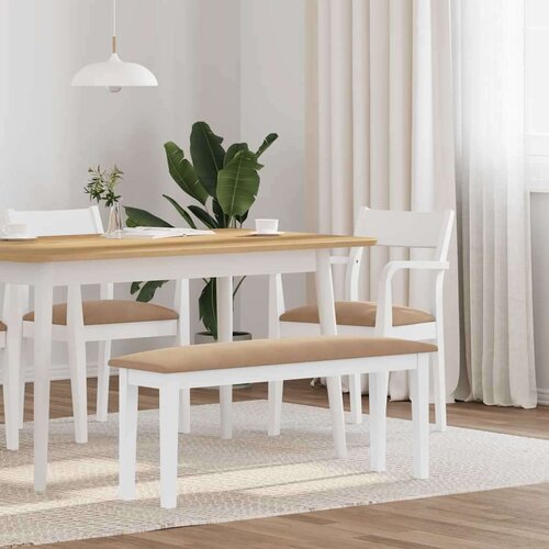  Klupa 110 cm bijela puna drvena guma Slike