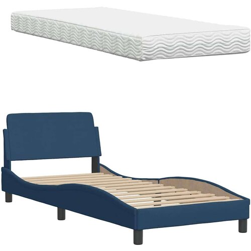  Krevet s madracem plavi 80x200 cm od tkanine Slike