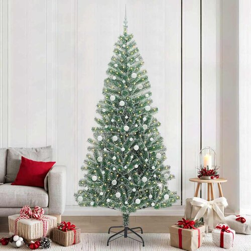  Umjetno Božićno Drvo s Snježnim Flokom i LED Svjetlom 240 cm Cijene